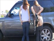 Twins Doing Some Public Flashing