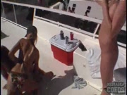 College girls partying on a boat