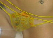 Emily In The Bathtub In A Yellow Thong