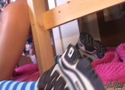 Kasia Fucking A Dildo Attached To The Bed