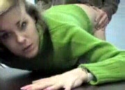Hottie fucked over desk