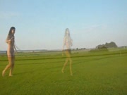 Girl Playing In A Field Naked