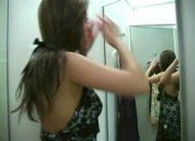 Hottie Miko Trying On Clothes In A Changeroom